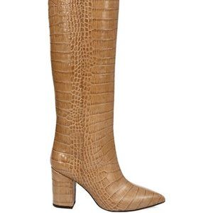 Paris Texas Croc Embossed Knee high boots.